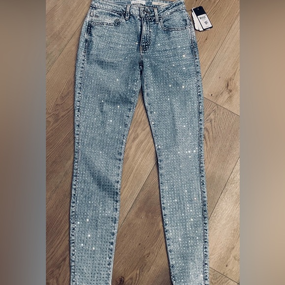 💎NWT💎 GUESS Sexy Curve All Over Rhinestones Skinny Jeans - Picture 7 of 7